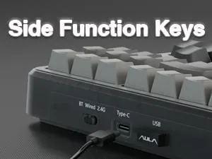 AULA F87 Wireless Side Engraved Keycaps Mechanical Keyboard | Tri-Mode BT5.0/2.4GHz/USB-C Gasket Hot Swappable | Pre-lubed Switches, 75% TKL RGB Gaming Keyboard (Gradient Gray, Space Crystal Switch) overview 9