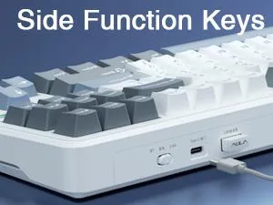 AULA F87 Wireless Trio Mode Mechanical Gaming Keyboard (Smoke Blue, GrayWood Switch) overview 10