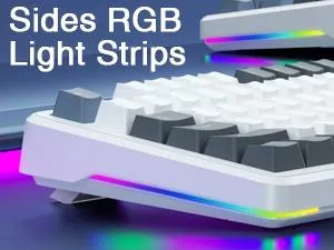 AULA F87 Wireless Trio Mode Mechanical Gaming Keyboard (Smoke Blue, GrayWood Switch) overview 7