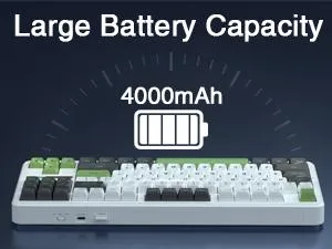AULA F87 Wireless Trio Mode Mechanical Gaming Keyboard | 3 in One Gasket Hot Swappable Gray Wood V3 Switch Keyboard | RGB Backlit Gaming Keyboard | 2.4GHz/Type-C/Bluetooth Mechanical Keyboard (Green + White – Gray Wood Switch V3) overview 11