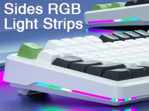 AULA F87 Wireless Trio Mode Mechanical Gaming Keyboard | 3 in One Gasket Hot Swappable Gray Wood V3 Switch Keyboard | RGB Backlit Gaming Keyboard | 2.4GHz/Type-C/Bluetooth Mechanical Keyboard (Green + White – Gray Wood Switch V3) overview 9