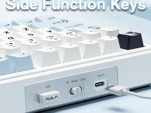 AULA F99 3 in 1 Hot Swappable RGB Gasket Mechanical Keyboard (Ice Blue, Reaper Switch) overview 10