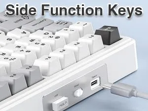 AULA F99 3 in 1 Hot Swappable RGB Gasket Wireless Mechanical Keyboard (Gray+White, Gray wood Switch) overview 10