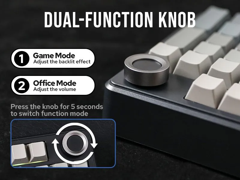 AULA F99 Pro Wireless Mechanical Keyboard,Tri-Mode BT5.0/2.4GHz/USB-C Hot Swappable, Pre-lubed Linear Switches,Gasket Structure,RGB Gaming Keyboard (Side Engraved+Gradient Gray - Nimbus Switch) overview 7