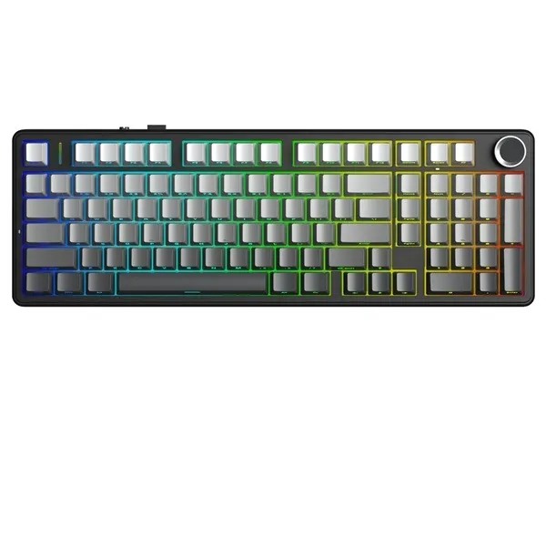 AULA F99 Pro Wireless Mechanical Keyboard,Tri-Mode BT5.0/2.4GHz/USB-C Hot Swappable, Pre-lubed Linear Switches,Gasket Structure,RGB Gaming Keyboard (Side Engraved+Gradient Gray - Nimbus Switch)