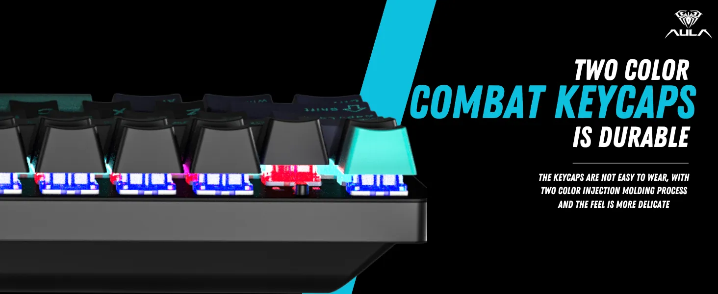 AULA M75 Tri-Mode (2.4G/Bluetooth/Wired) Wired Mechanical Gaming Keyboard (Blue+Black+Green) overview 5