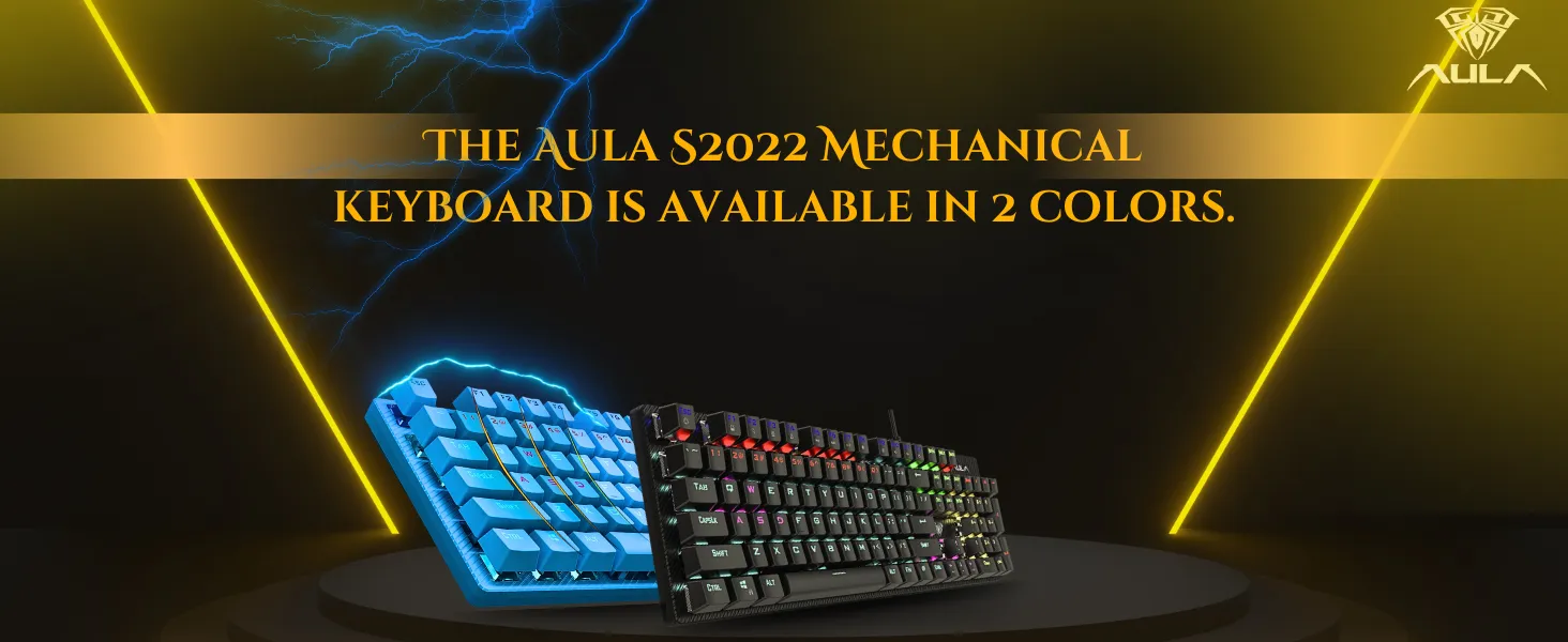 AULA S2022 Mechanical Wired Gaming Keyboard - Blue overview 1