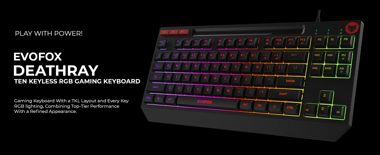 Amkette Evofox Deathray Tkl Rgb Gaming Keyboard overview 1