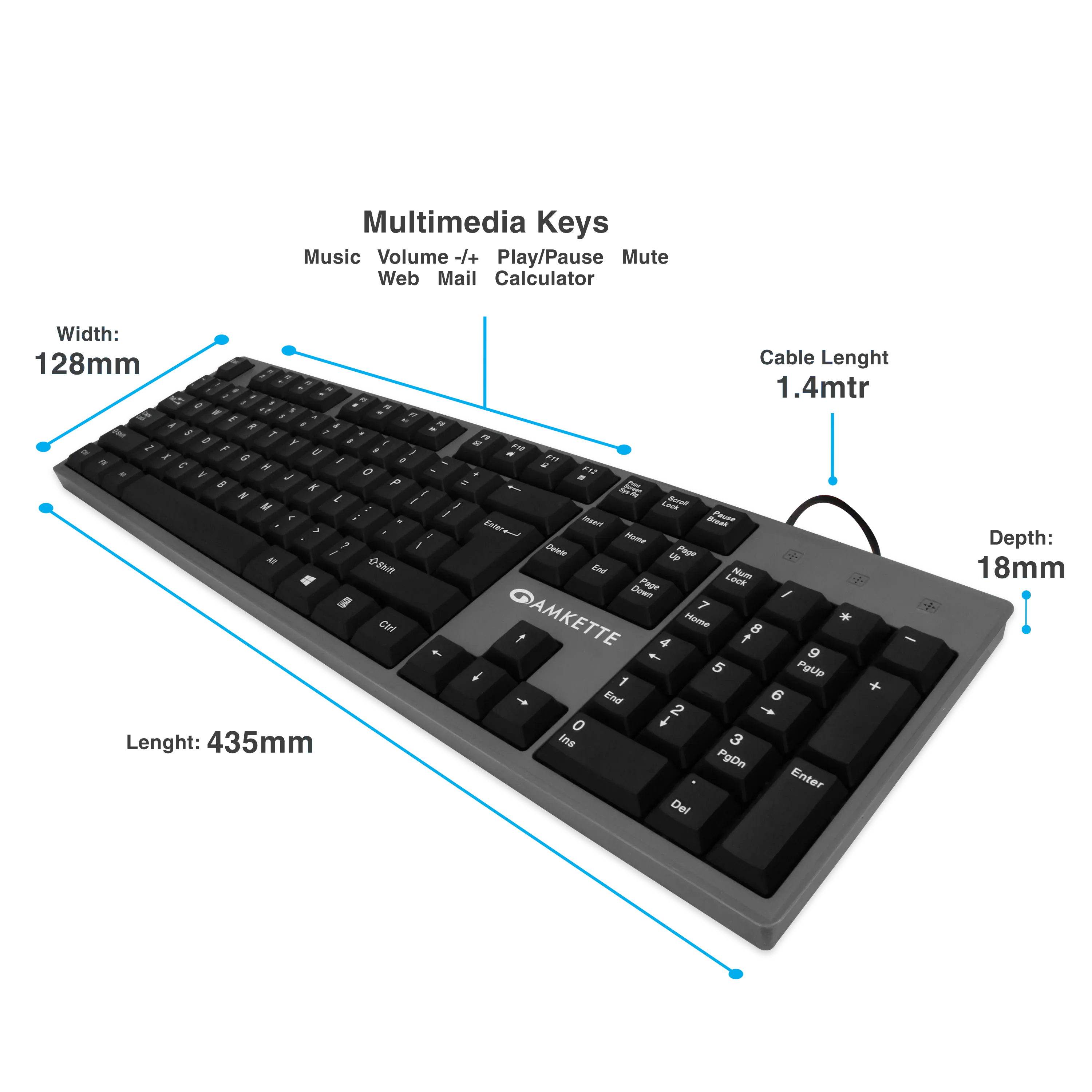 Amkette Lexus Neo Wired Keyboard overview 2
