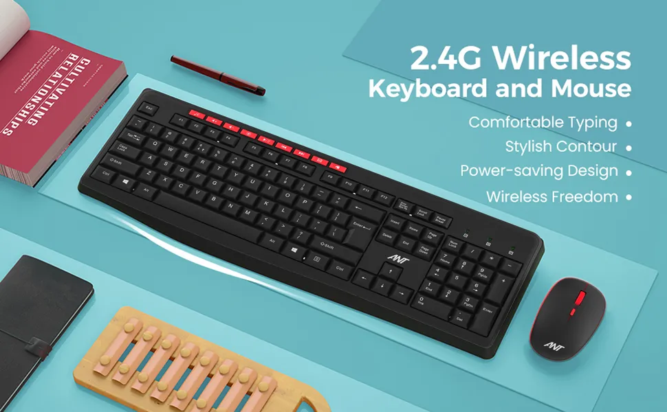 Ant Esports ANT WK200 Nano Wireless Membrane keyboard Combo Black overview 2