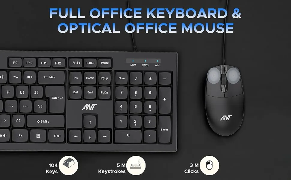 Ant Esports MASTER 10 Full Size Wired Keyboard and Mouse Combo overview 2