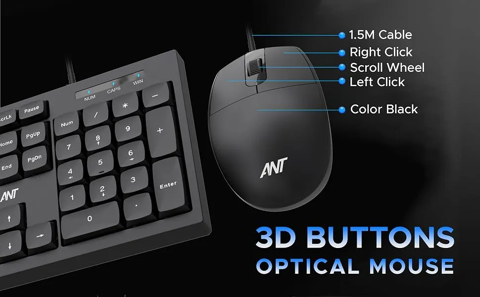 Ant Esports MASTER 10 Full Size Wired Keyboard and Mouse Combo overview 5