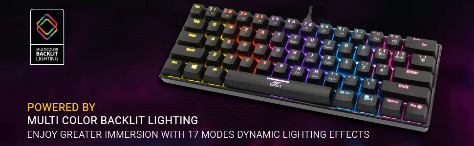Ant Esports MK1200 Mini Mechanical Gaming Keyboard Blue Switches overview 4