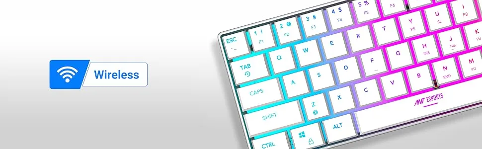 Ant Esports MK1500 Mini Wireless Gaming Keyboard (White) overview 2