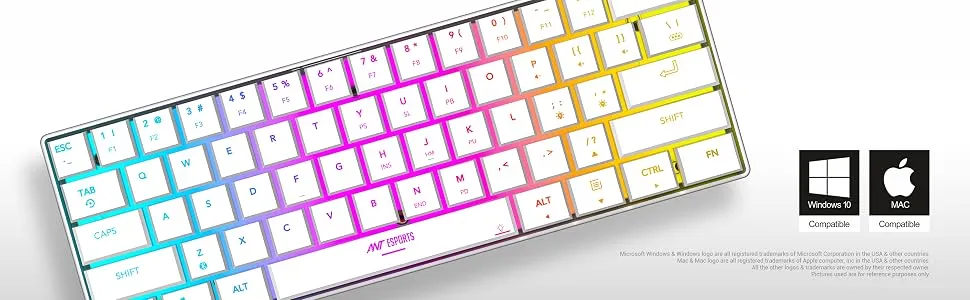 Ant Esports MK1500 Mini Wireless Gaming Keyboard (White) overview 4