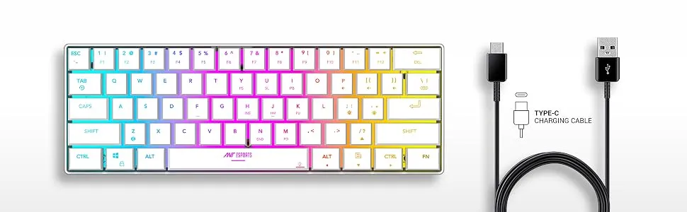 Ant Esports MK1500 Mini Wireless Gaming Keyboard (White) overview 5