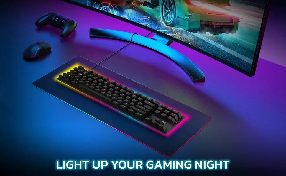 Ant Esports MK1850 Mechanical Blacklit Gaming Keyboard with Blue Switches (Black) overview 3