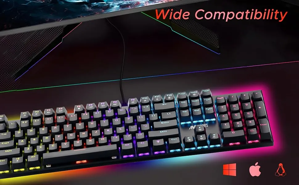 Ant Esports Scorpion MK30 Wired Mechanical black gaming keyboard overview 3