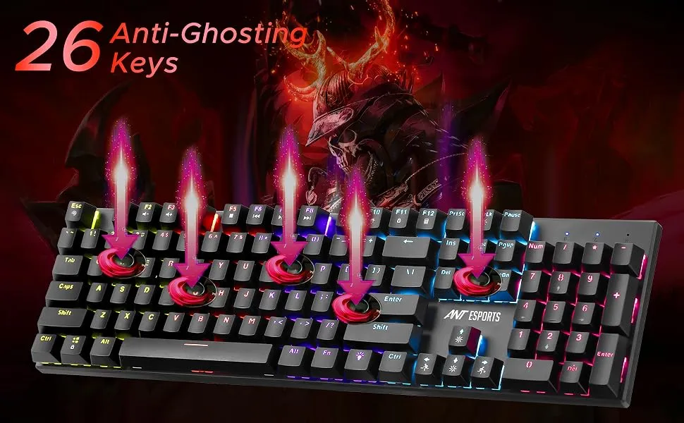 Ant Esports Scorpion MK30 Wired Mechanical black gaming keyboard overview 4