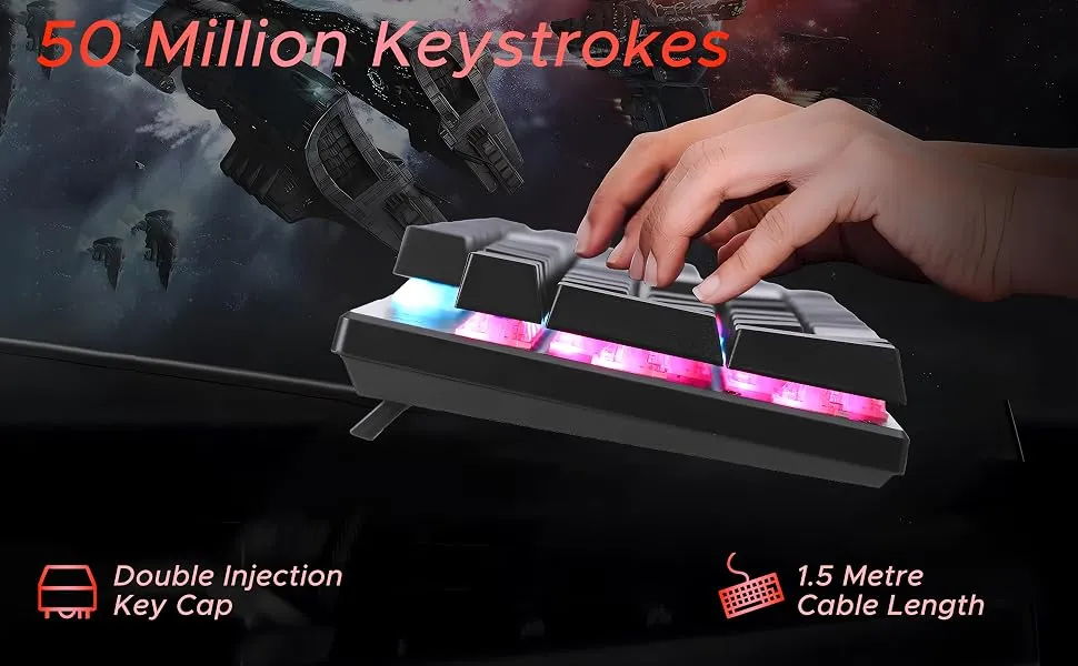 Ant Esports Scorpion MK30 Wired Mechanical black gaming keyboard overview 5