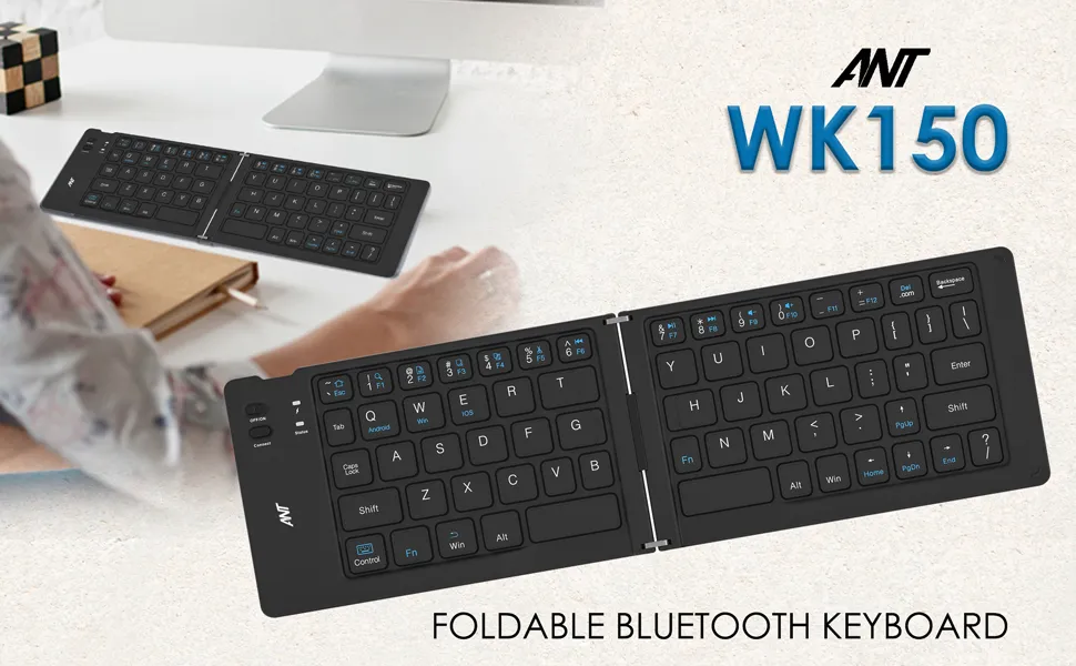 Ant Esports WK150 Ergonomic Foldable Wireless Bluetooth Keyboard Black overview 1