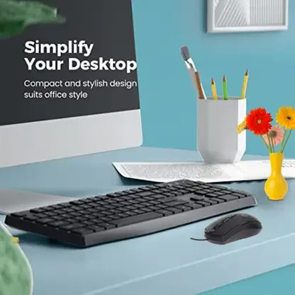 Ant Value FKBRI02 Spill-Resistant, Silent Keys, DPI Wired Mouse & Keyboard Combo (Black) overview 6