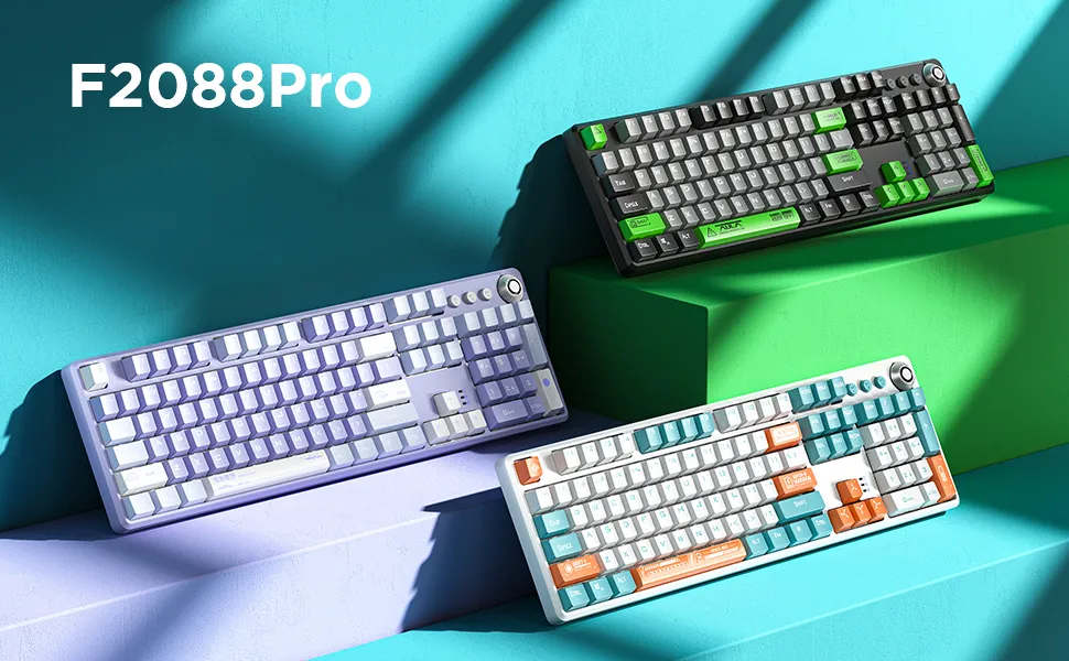 Aula F2088 Pro Mechanical Gaming Keyboard Black Grey Green overview 1
