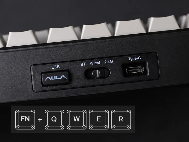 Aula F75 MAX Side-Engraved Keycaps Wireless 3 in 1 Mechanical Gaming Keyboard with Screen and Knob, for PC/Mac/Linux | Gradient Gray, Reaper Switch (F75MaxGrR) overview 16