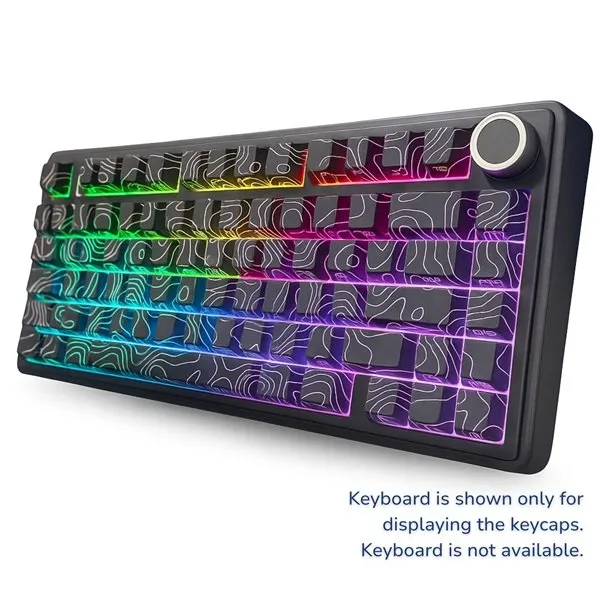 Aula Leobog PBT Black Contour Sublimation Keycaps 80 Qty | Compatible With All Aula F75 Keyboard Series | Black Contour (BCK) overview 1