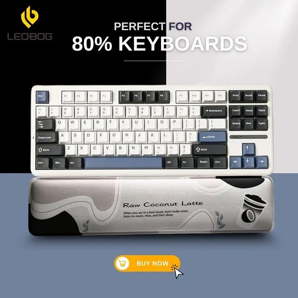 Aula Leobog Raw Coconut Latte Keyboard Hand rest overview 1