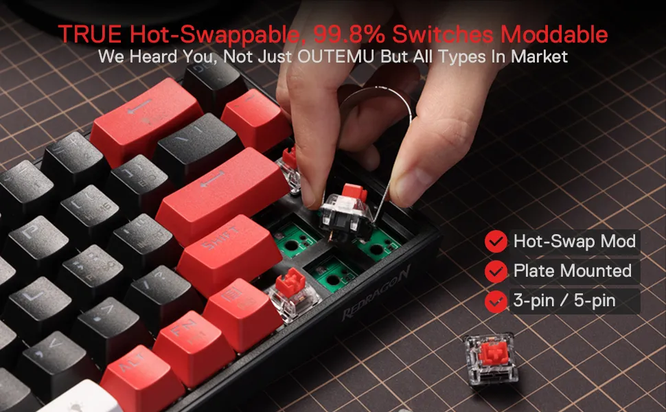CASTOR K631 PRO - 65% BLUETOOTH + 2.4GHZ WIRELESS + WIRED RGB MECHANICAL KEYBOARD (RED SWITCH) overview 2