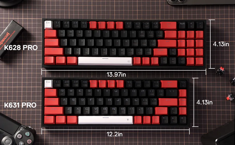 CASTOR K631 PRO - 65% BLUETOOTH + 2.4GHZ WIRELESS + WIRED RGB MECHANICAL KEYBOARD (RED SWITCH) overview 7