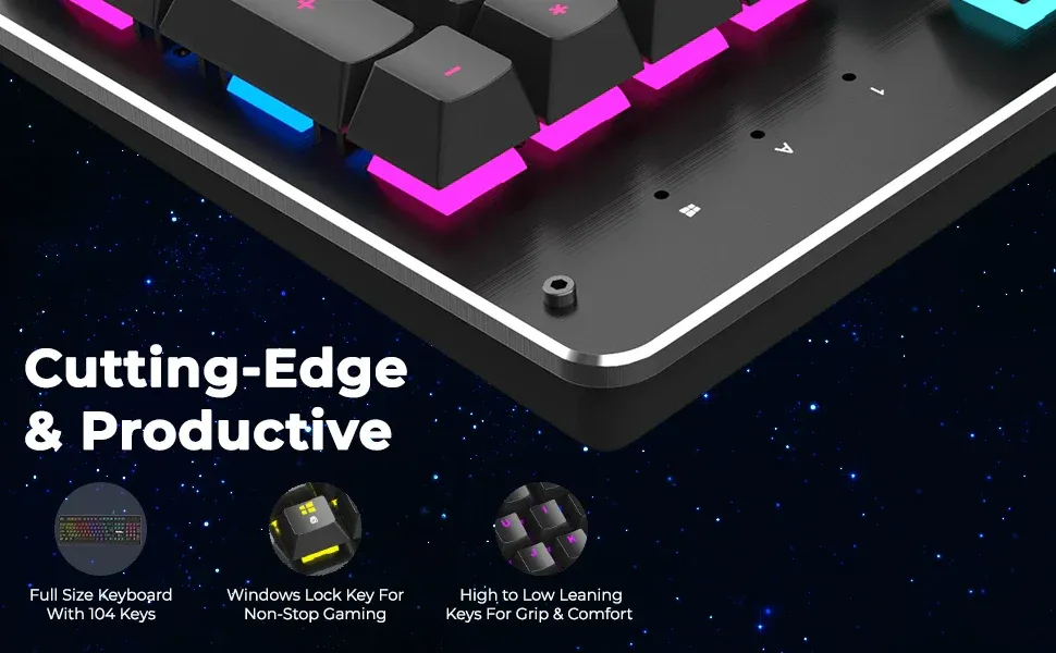 COCONUT K13 Draco Mechanical Wired USB Gaming Keyboard (Black) overview 4