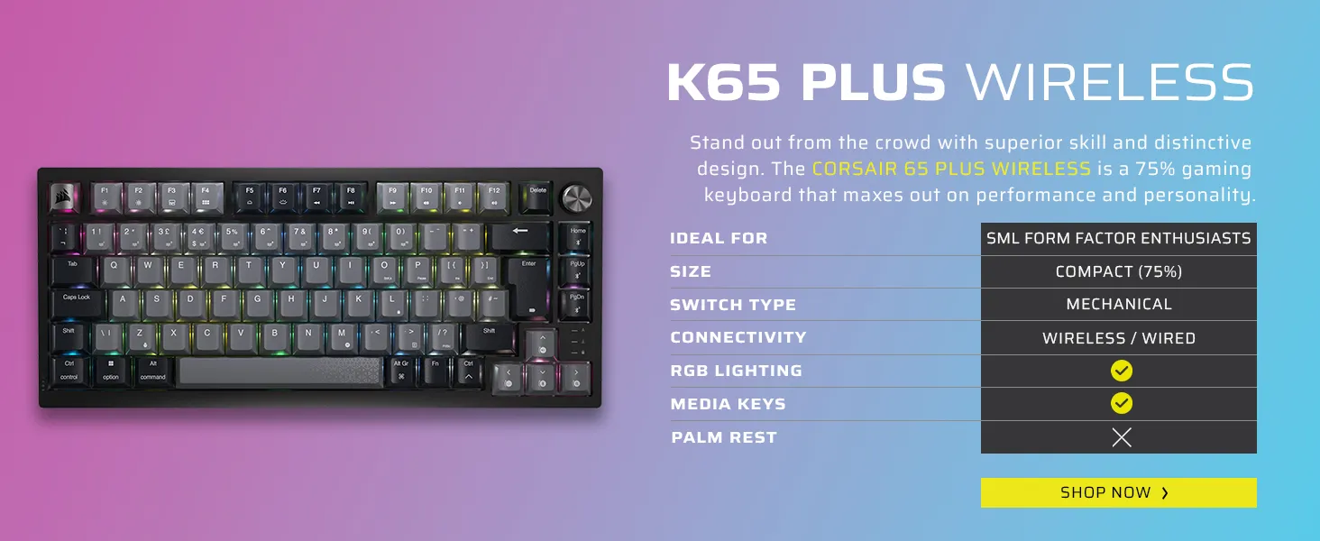 CORSAIR K55 CORE RGB Membrane Wired Gaming Keyboard (Black) overview 6