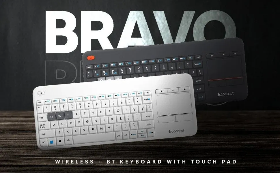 Coconut Bravo 3 Wireless Keyboard with Touchpad (Black) overview 1