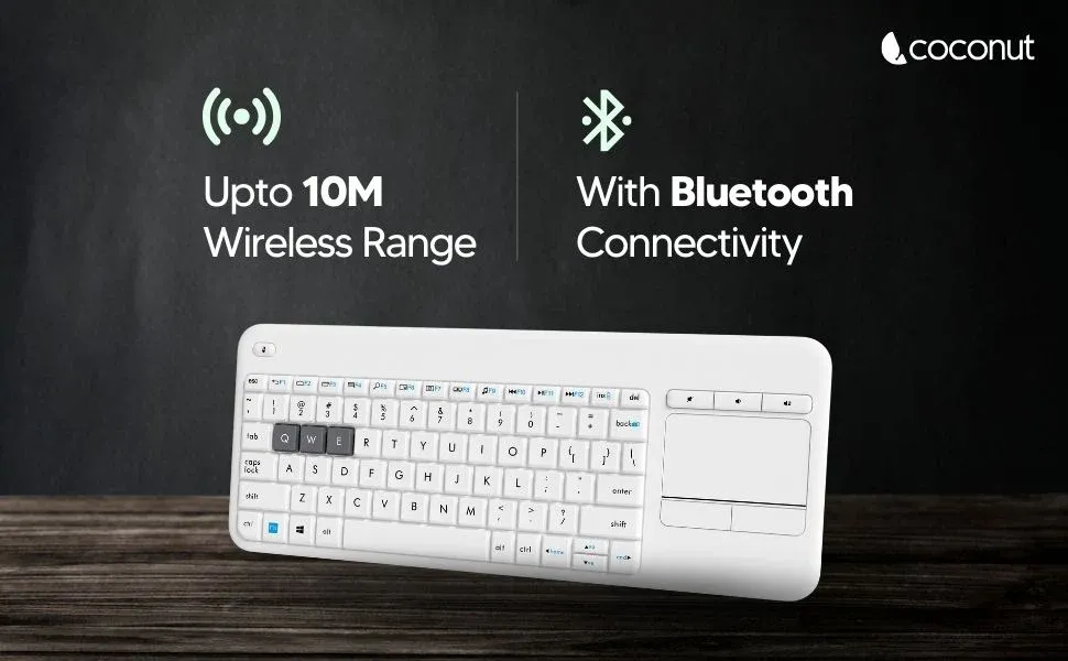 Coconut Bravo 3 Wireless Keyboard with Touchpad (White) overview 6