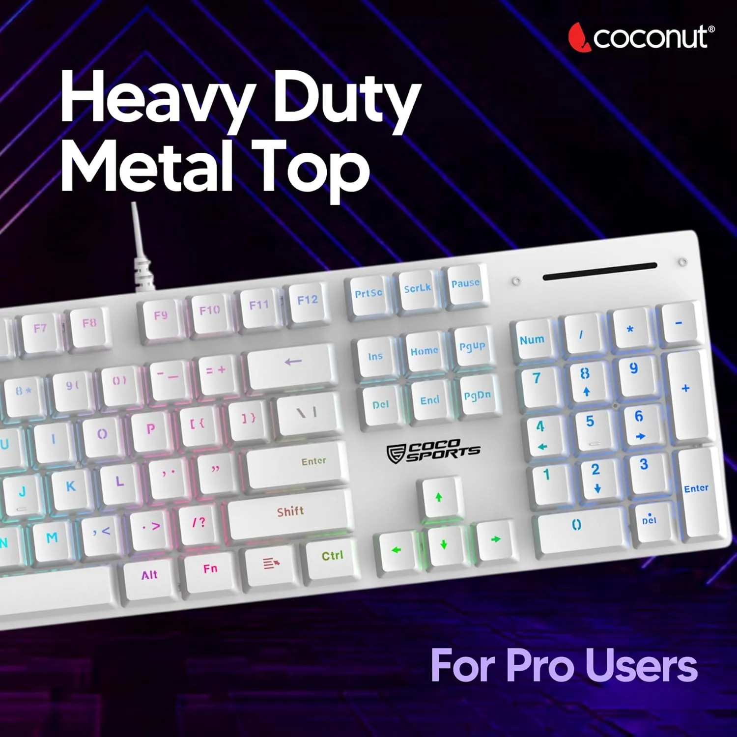 Coconut Hurricane 104 Keys Wired Gaming Keyboard (Black) overview 5