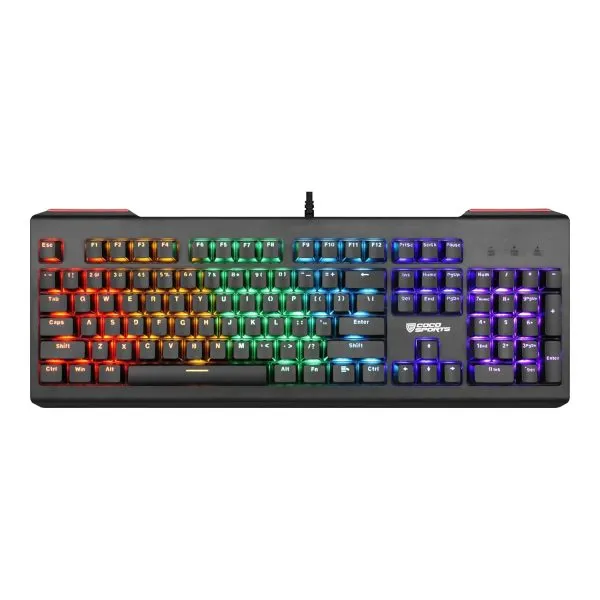 Coconut Storm Mechanical 104 Keys Wired Gaming Keyboard, Rainbow Backlighting, All Anti-Ghosting Keys (White)