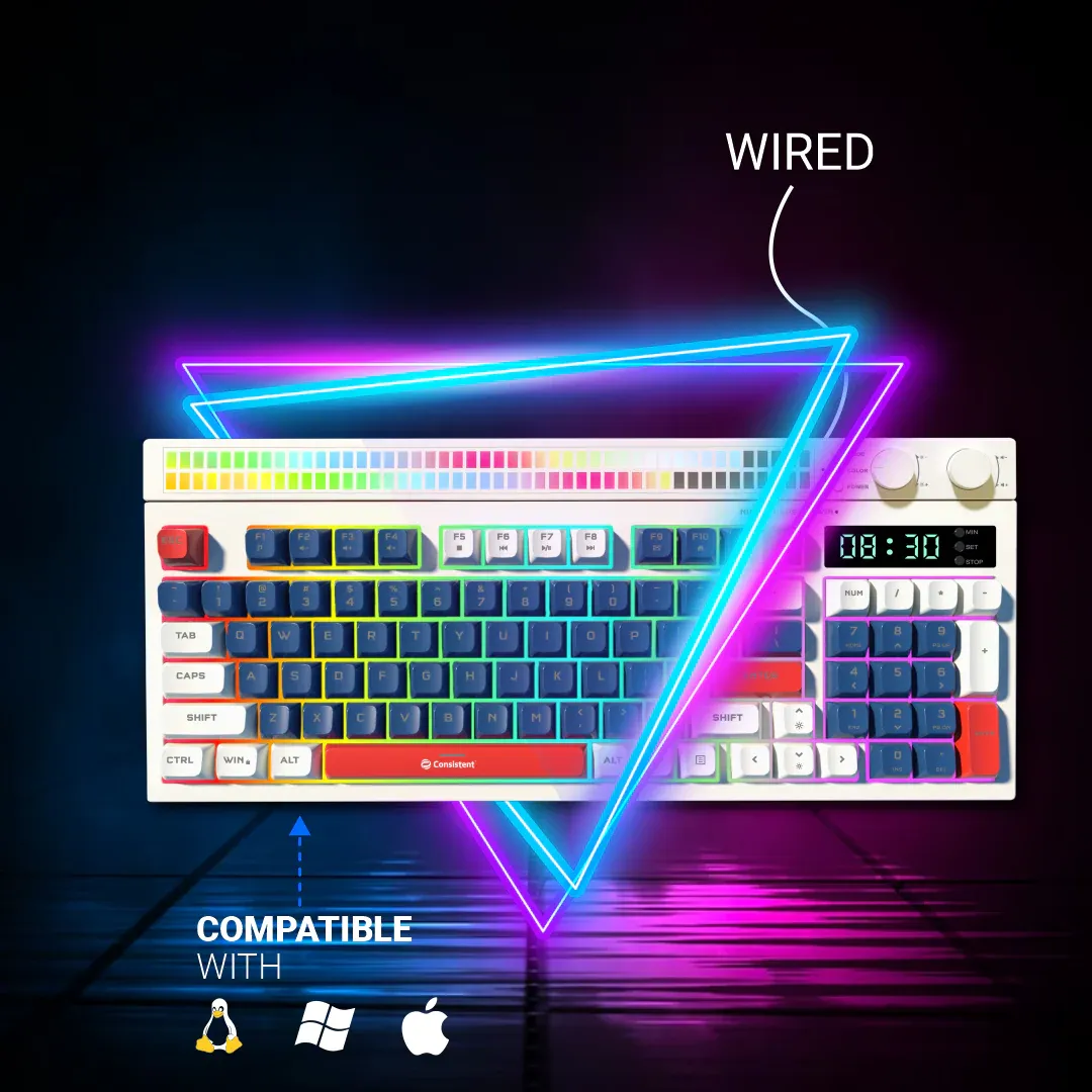 Consistent Moonlite Gaming Wired RGB & Mac Support Keyboard, USB Plug-and-Play, Keystrokes, RGB LED Effect, Stylish Slim Design, Water resistant, Noise free, 26 keys Anit-Ghosting overview 2