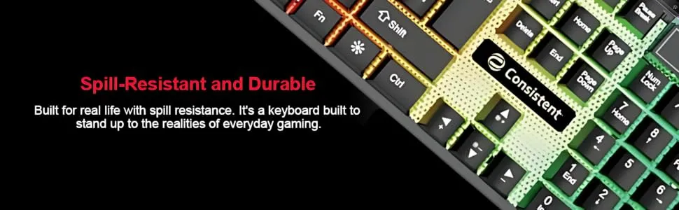 Consistent Radium Wired Gaming Keyboard (KG1101) Gaming Keyboard with Breathing Effect |Backlit Keyboard Windows Lock| Wired Connectivity| Ergonomic Design| Durable Construction overview 4