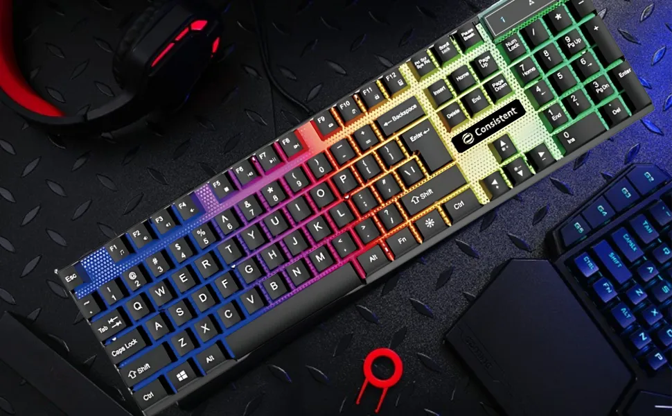 Consistent Radium Wired Gaming Keyboard (KG1101) Gaming Keyboard with Breathing Effect |Backlit Keyboard Windows Lock| Wired Connectivity| Ergonomic Design| Durable Construction overview 6