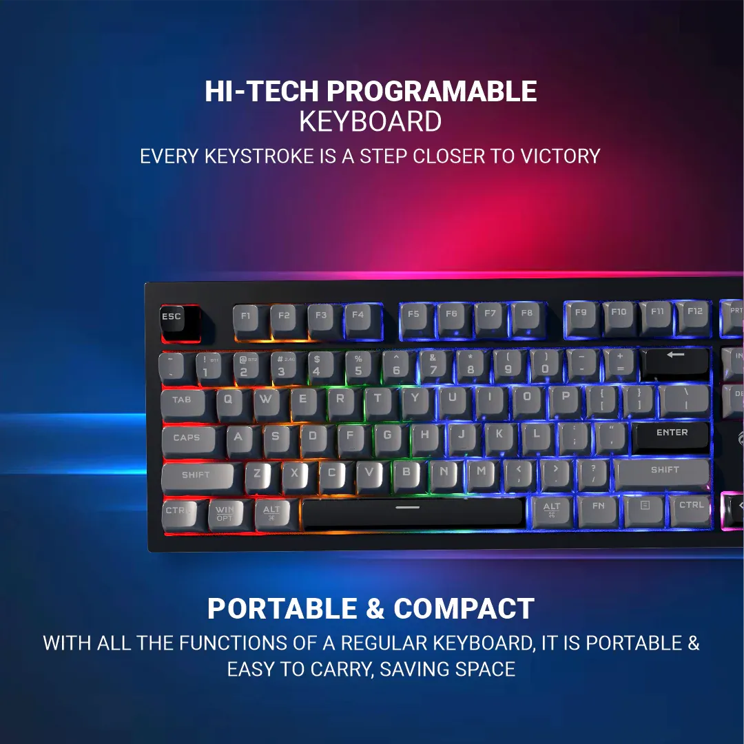 Consistent STORM Gaming Triple Mode Wireless RGB & MAC Support Keyboard for Windows, USB Plug-and-Play, Keystrokes, RGB lighting, Stylish Slim Design, 19 keys Anit-Ghosting overview 4
