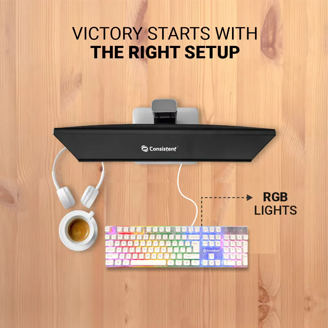 Consistent Waves Gaming Wired & Mac Support Keyboard, USB Plug-and-Play, Keystrokes, Copper Wired, Stylish Slim Design, 1.5m Cable Length overview 2
