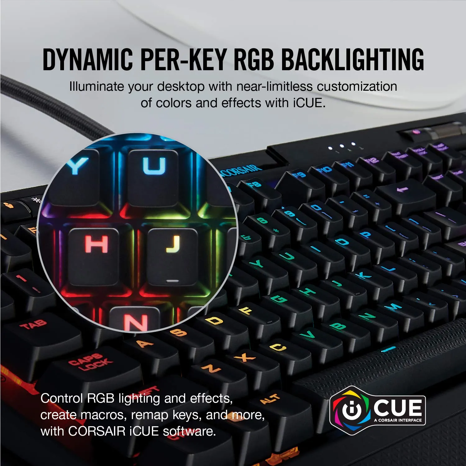 Corsair K70 RGB MK.2 Mechanical Gaming Keyboard (Cherry MX Blue - Black) overview 4