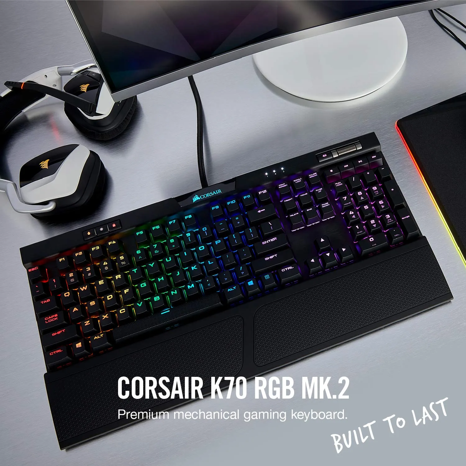 Corsair K70 RGB MK.2 Mechanical Gaming Keyboard (Cherry MX Brown - Black) overview 1