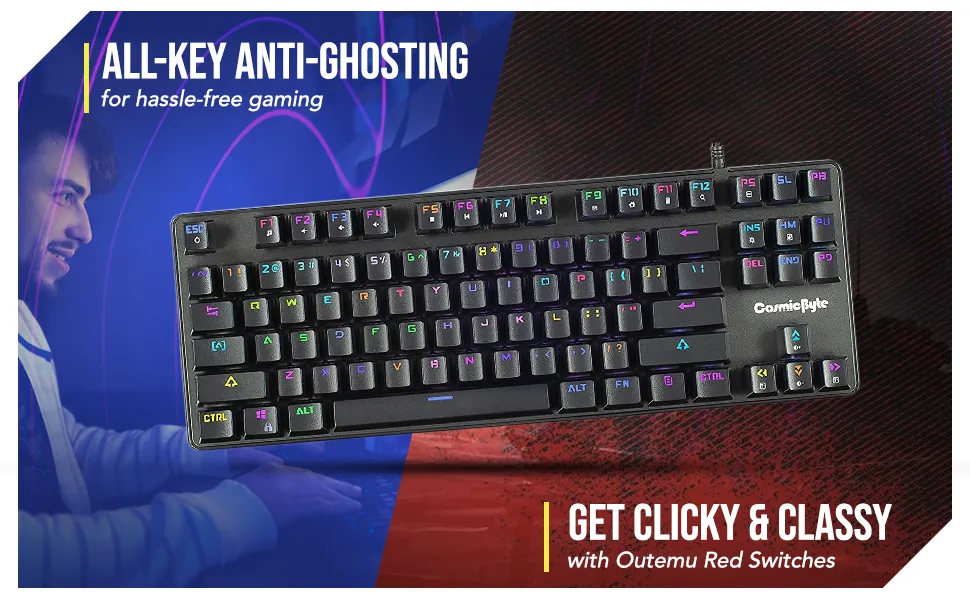 Cosmic Byte CB-GK-18 Firefly TKL Per Key RGB Mechanical Keyboard Outemu Red overview 2