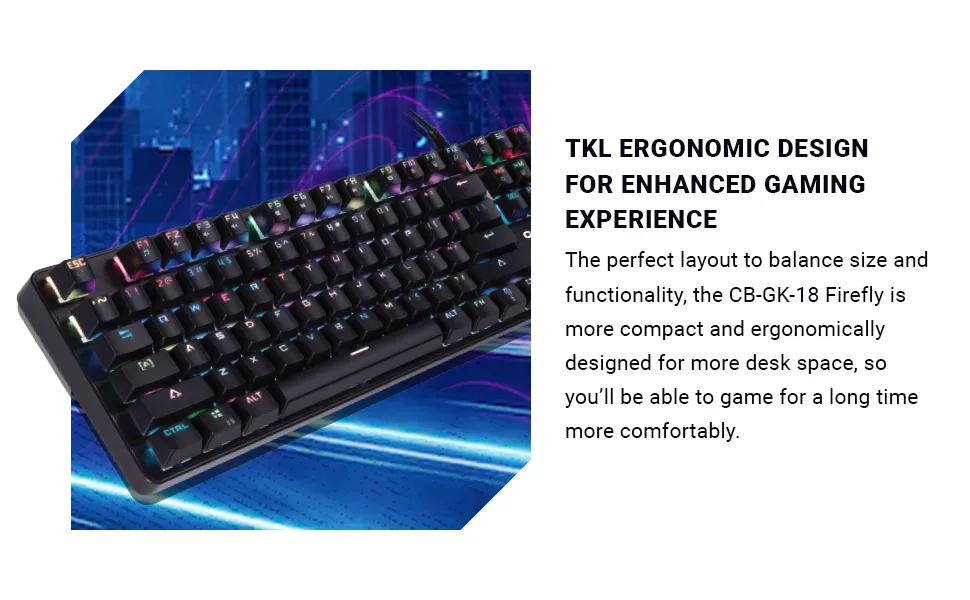 Cosmic Byte CB-GK-18 Firefly TKL Per Key RGB Mechanical Keyboard Outemu Red overview 3