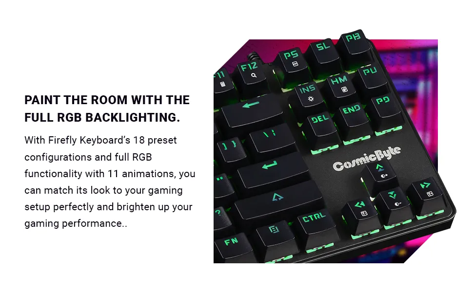Cosmic Byte CB-GK-18 Firefly TKL Per Key RGB Mechanical Keyboard Outemu Red overview 4