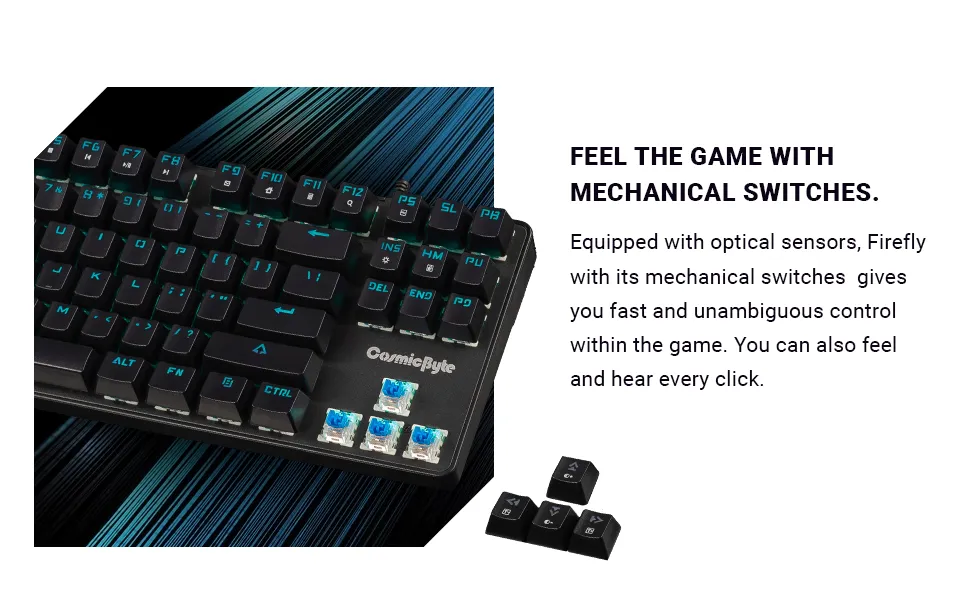Cosmic Byte CB-GK-18 Firefly TKL Per Key RGB Mechanical Keyboard Outemu Red overview 5