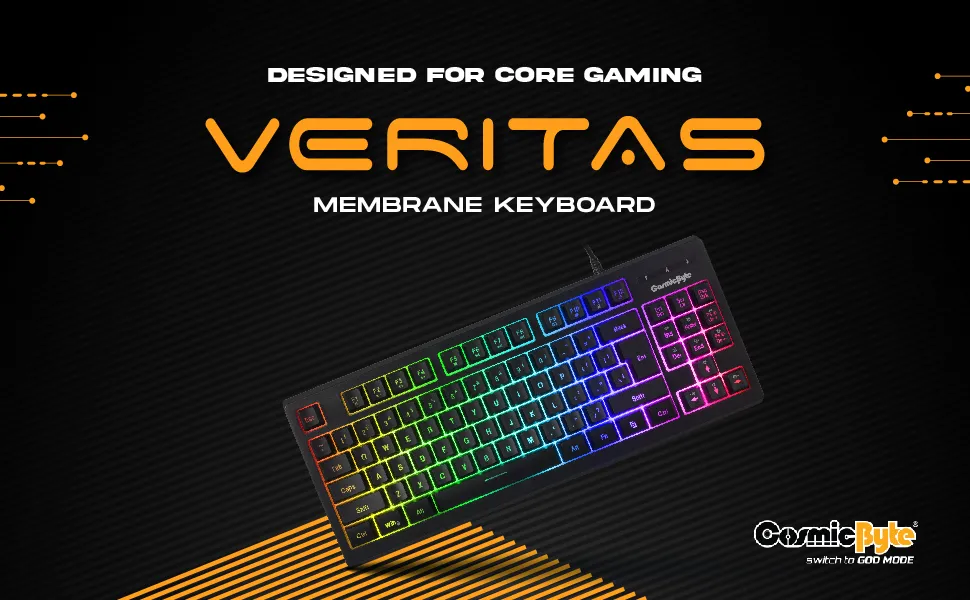 Cosmic Byte CB-GK-22 Veritas TKL Membrane Keyboard with RGB LED, Double Shot Keycaps and Sonic Spectrum overview 10